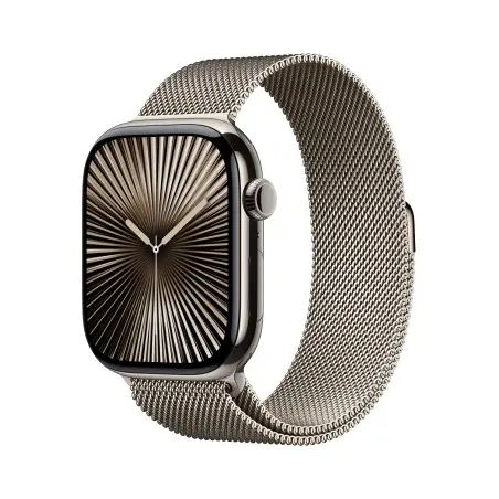 Apple Watch 10 Cellular 46mm Natural Titanium Case Milanese S M