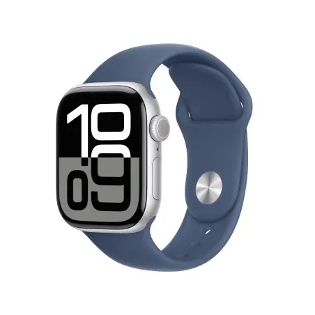 Apple Watch 10 42mm Silver Aluminium Case Denim Sport S M