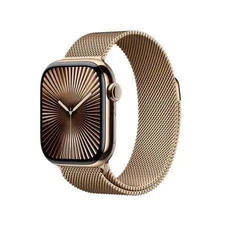 Apple Watch 10 Cellular 42mm Gold Titanium Case Milanese